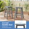 29 Inch HDPE Patio Bar Stool Set of 2, Armless Saddle Design, Weather-Resistant, Outdoor Seating